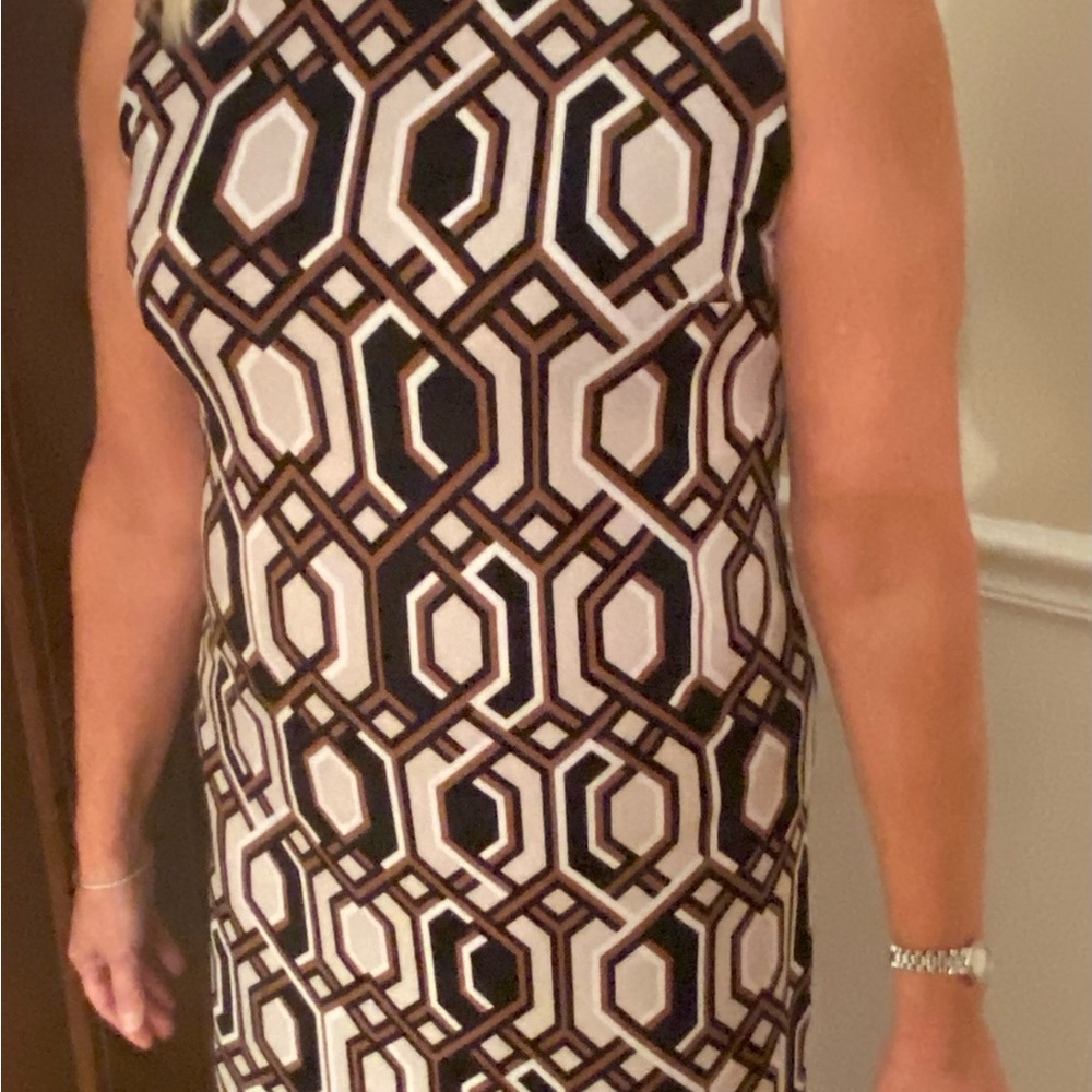 Geometric Patterned Sleeveless Dress